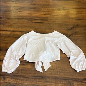 We The Free Long Sleeve Top Light Pink Tie Back Free People Women’s XS